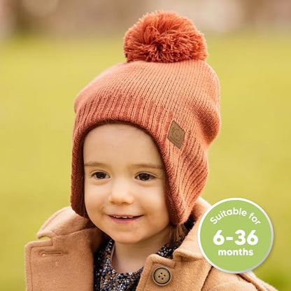 KeaBabies Baby Beanies, Winter Baby Hats for Boys, Girls (Clay, 6-36M) - color: Clay