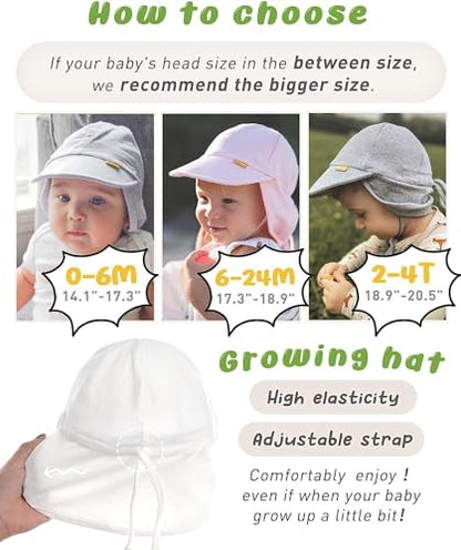 FURTALK Baby Sun Hat UPF 50+ UV Ray Sun Protection Cotton Toddler Hats for Boys Girls - color: 02-white, size: 0-6 Months