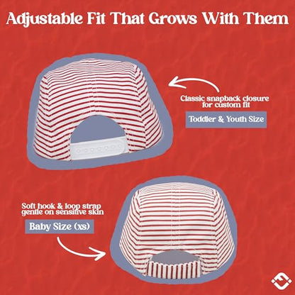 Funky Junque Kids 5 Panel Hat - Toddler Boys American Flag Baseball Cap, Patriotic Infant Baby Sun Hat for 4th of July - color: Usa Flag - Red/White/Blue, size: 2-9 Years