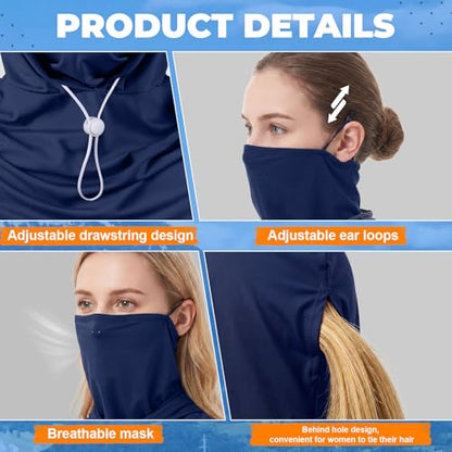 Funtery 4 Pack Cooling Balaclava Mask - color: Black, White, Navy Blue, Green