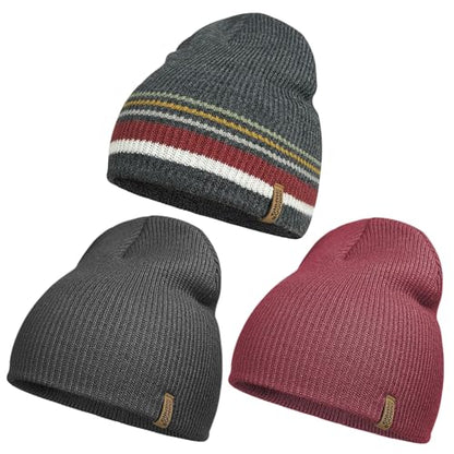 OUTDOOR SHAPING Unisex Knit Beanie Hat - Warm Durable Soft Skull Cap for Men & Women - color: Combo a