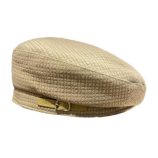 Elegant Lightweight Breathable Cap - 1pc Classic Newsboy Hat Solid Color Fashionable Hats for Women - color: Khaki-0