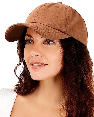 Lvaiz Womens Satin Lined Baseball Cap Washed Cotton Adjustable Dad Hat - color: Brown