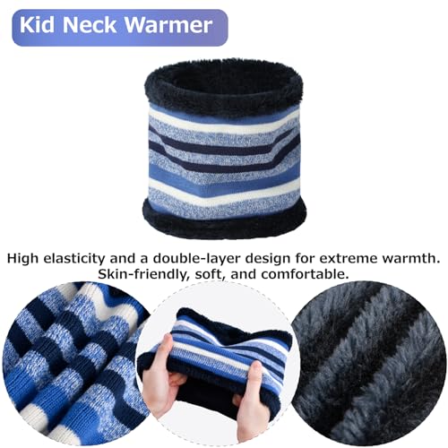 Azarxis Kids Winter Knitted Set Toddler Beanies Hat Scarf Gloves for Boys - color: Blue