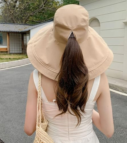 HUAMULAN Women Wide Brim Reversible Sun Hat Summer Beach Fishing Bucket - color: Blue