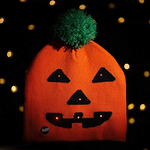 Pumpkin Beret Hat Halloween Knit Cap Thanksgiving Crochet Warm Cap Orange