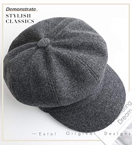 Sumolux Women Beret Newsboy Hat French Cap Classic Winter - color: Gray