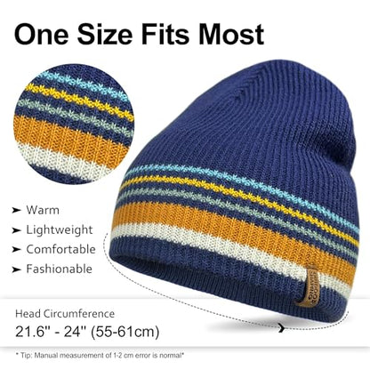 OUTDOOR SHAPING Unisex Knit Beanie Hat - Warm Durable Soft Skull Cap for Men & Women - color: Combo B