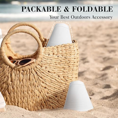 Sun Hats for Women, Wide Brim UV Protection Foldable Sun Visor Hats, UPF50+ - color: White