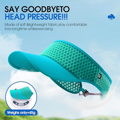 AUSFLUG Sun Visor Hat Men Women - Moisture Wicking Lightweight Sports Cap - color: Teal