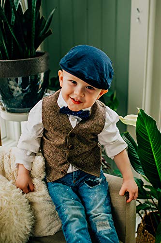 Born to Love Infant, Toddler Boys Pinstripe Driver Cap Baby Hat - color: Navy Driver, size: 3-6 Months