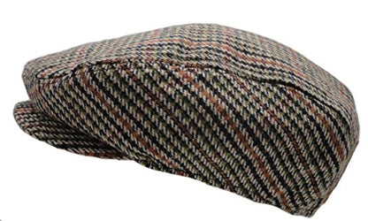Wonderful Fashion Men's Classic Herringbone Tweed Wool Blend Newsboy Ivy Hat (Large/X-Large, Charcoal) - color: Brown-green, size: Large-X-Large