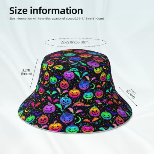 Summer Reversible Bucket Hat - Packable Cute Pineapple Sun Hat for Beach, Golf, Fishing, Travel, Outdoor for Women Men - color: Halloween