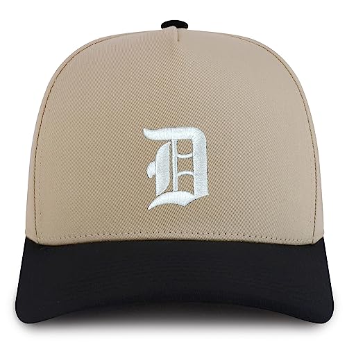Trendy Apparel Shop Old English D Embroidered 5 Panel High Crown Cotton Pro Style Cap - color: Black Stone