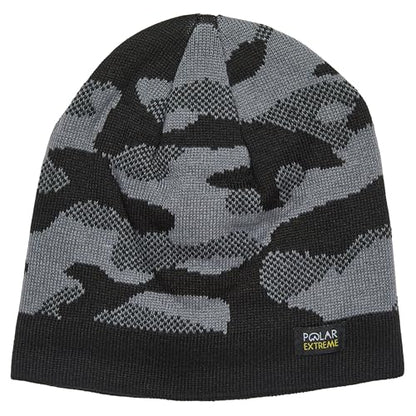 Polar Extreme Men's Sherpa-Lined Knit Winter Hat – Warm, Gift for Dad, Cold Weather - color: Black Camo