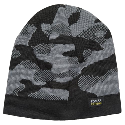 Polar Extreme Men's Sherpa-Lined Knit Winter Hat – Warm, Gift for Dad, Cold Weather - color: Black Camo