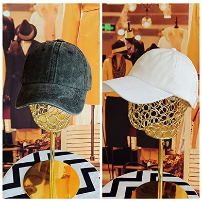 2 Pack Backless Cap for Women Natural Curly Hair Hat Baseball Cap Afro Puff Ponytail Hat - color: Black+white