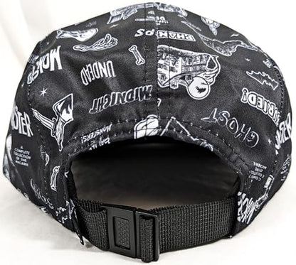 Creepy Co. Vintage Horror Comics 5 Panel HAT Crypt Monster Ghost Phantom Bat Skull Black