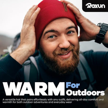 ROXUN Beanie for Men/Women Winter Hat Soft Warm Unisex Skull Stocking Cap - color: Heather Gray