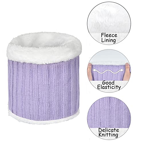 Kids Winter Beanie Scarf Gloves Set - Thermal Fleece Lined Knit Hat, Soft Neck Warmer & Mittens for Girls & Boys 1-10 Years - color: Purple-s, size: 1-5 years