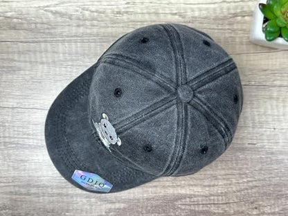 Adjustable Embroidery Animal Baseball Hat for Kid Toddler Child - color: Polorbear (Washed Black)
