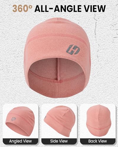HASAGEI Thermal Running Hat - Men's Skull Cap Cycling Cap Under Helmet for Winter - color: Pink