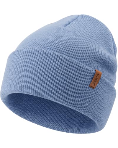 Beanie for Men Women, Winter Double Layer Warm Hat Skull Cap - color: Blue