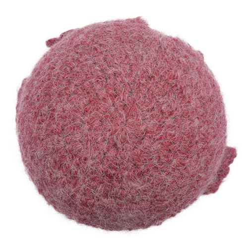 ZLYC Women Winter Crochet Knit Floral Beanie Hat - color: Tassels Raspberry, size: One Size