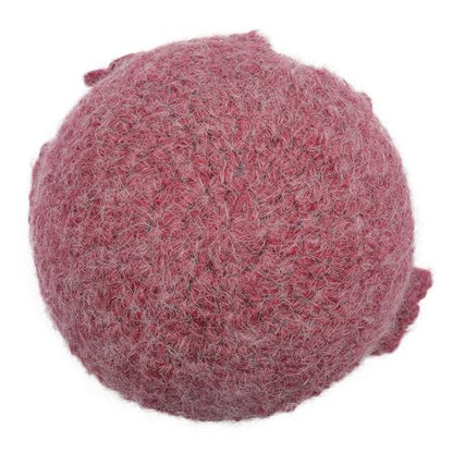 ZLYC Women Winter Crochet Knit Floral Beanie Hat - color: Tassels Raspberry, size: One Size