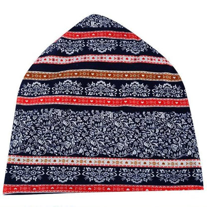 XYIYI Womens Chemo Headwear Hats Cotton Slouchy Beanie Cap Scarf - color: 2pcs Stripe Flower Navy Pink
