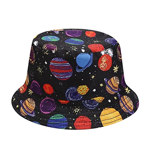 Quanhaigou Bucket Hats Unisex Summer Travel Beach Fisherman Cap for Men Women Teens - color: Galaxy