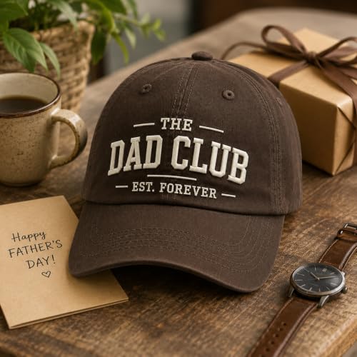 Dad Hats For Men, Dad Gang Hat With Embroidered Brown Cap Design 20-24in