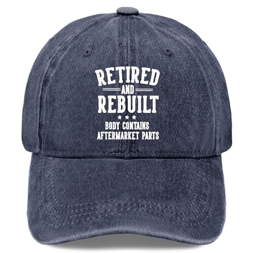 Retired and Rebuilt Body Contains Aftermarket Parts-1 Hat for Women Baseball Cap Funny Gifts for Men - color: Navy Blue