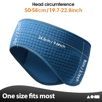 LONGLONG 2 Pack Lightweight Ear Warmers Windproof Headband for Women Men - color: Black+navy