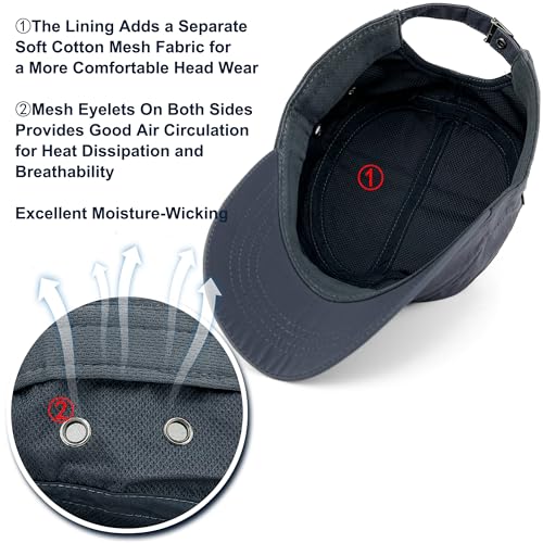Loneshark Water Resistant Military Hat Quick Dry Cadet Cap Army Flat Top - color: Square-logo-grey