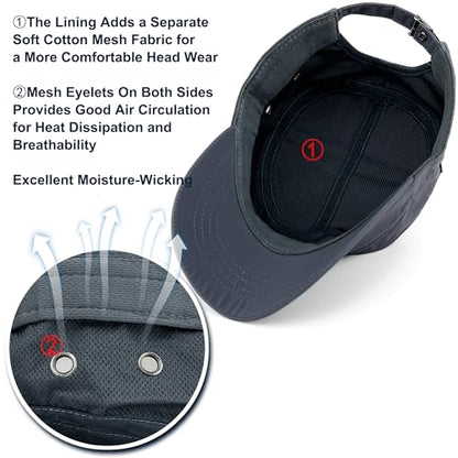 Loneshark Water Resistant Military Hat Quick Dry Cadet Cap Army Flat Top - color: Square-logo-grey