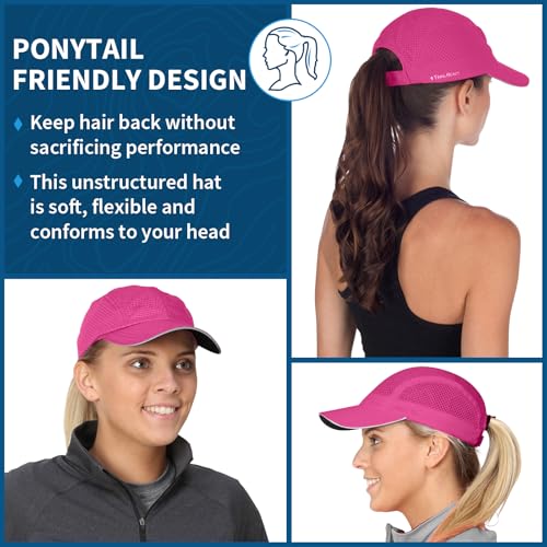 TrailHeads Women's Race Day Running Hat, Sports Cap with Reflective Trim - color: Pink Punch