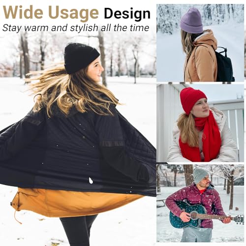 NPQQUAN Beanie for Women Winter Hats for Mens Beanie Cuffed Knit Beanies - color: Brown