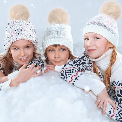 Tatuo 16 Pcs Faux Fur Pom Poms for Hats, Beige - color: Beige