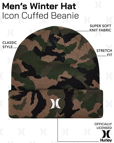 Hurley Mens Icon Knit Cuffed Beanie - color: Camo