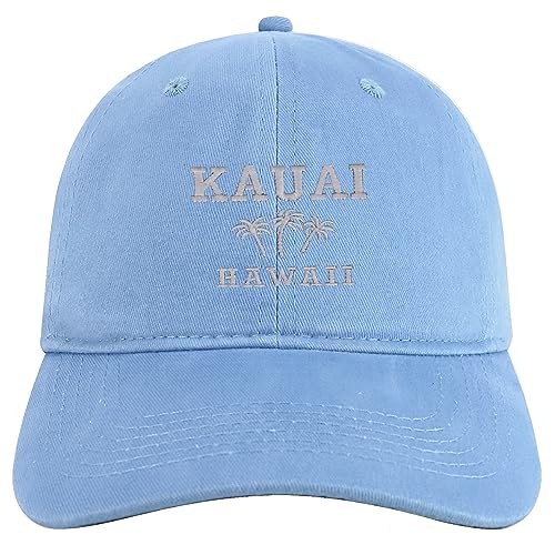 Trendy Apparel Shop Kauai Hawaii Embroidered Brushed Cotton Cap - color: Carolina Blue