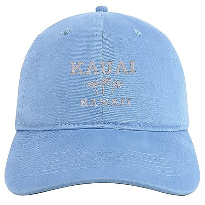 Trendy Apparel Shop Kauai Hawaii Embroidered Brushed Cotton Cap - color: Carolina Blue