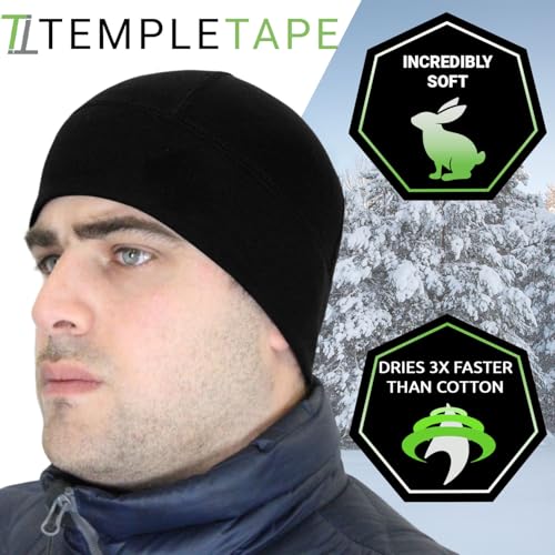 Temple Tape Tactical Fleece Watch Cap Beanie – Skull Cap Fleece Hat - Mens & Women - color: [2-pack] 1-black & 1-camouflage, size: X-Large