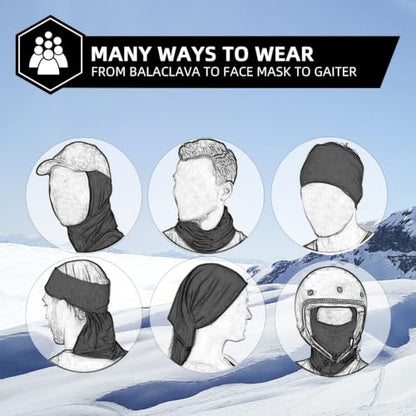 ROCKBROS Windproof Thermal Balaclava Ski Mask for Men and Women Cycling - color: Thick-fleece Black*3