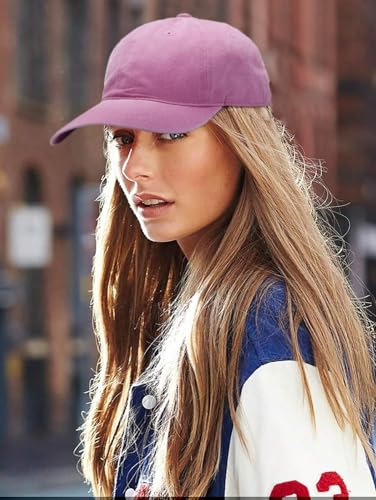 Edoneery Baseball Cap for Men and Women, Low Profile Washed Cotton Dad Hat - color: Pink