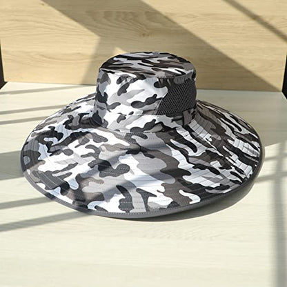 HUAMULAN Men Women 6" Wide Brim Sun Hat Summer Fishing Hats UV Protection - color: Hyp002-micai7