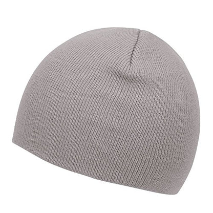 TOP HEADWEAR Cuffless Beanie for Men Women, Unisex Short Beanies Skull Cap - color: Light Grey