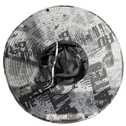 HUAMULAN Men Women 6" Wide Brim Sun Protection Hat Summer Fishing Hats - color: Hn005-shenhui-smo