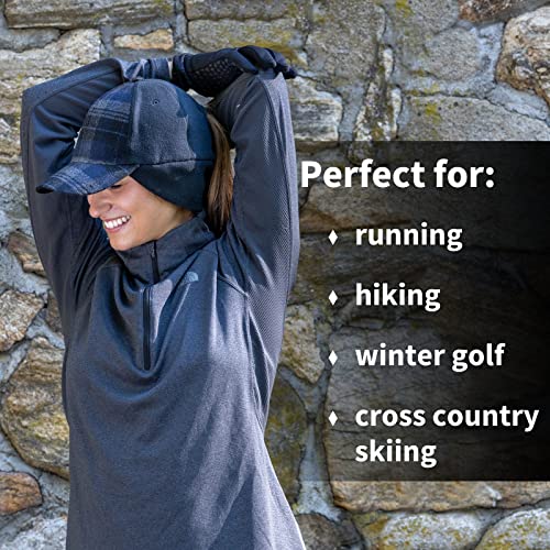 TrailHeads Women's Ponytail Trucker Hat, Running, Hiking & Outdoor Sports - color: Blue Plaid