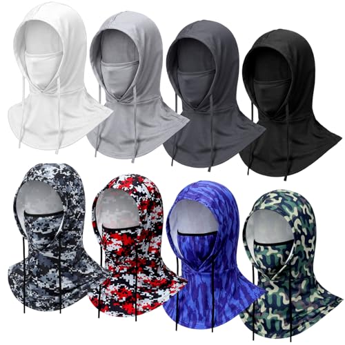 Chicingyou 8 Pcs Summer Balaclava Face Mask UV Hood Breathable Full Head Mask Face Cover for Men Women Outdoor - color: Classic Color